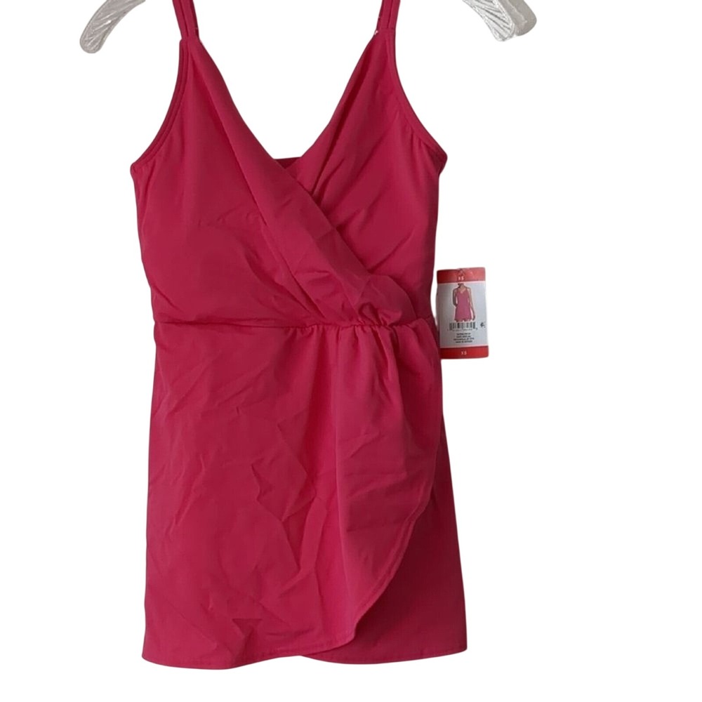 Lands End Pink Wrap Style Tankini Top Swimsuit With Tags Size XS